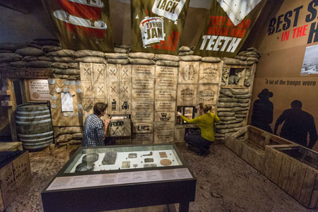 Visitors explore the Gallipoli daily life activity station