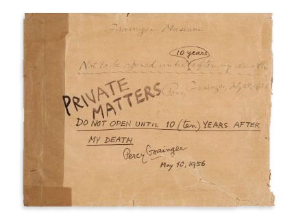 Envelope inscribed by Percy Grainger