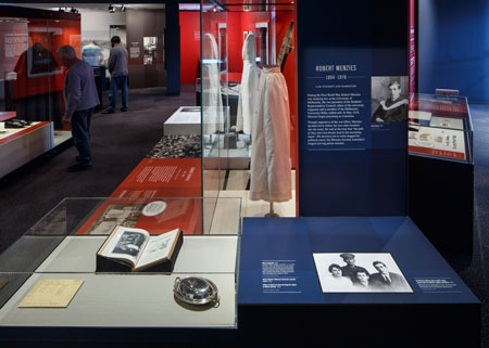 Objects on loan from the Menzies family on display in the exhibition