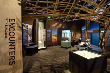 The Encounters exhibition on display at the National Museum of Australia, 2015–16