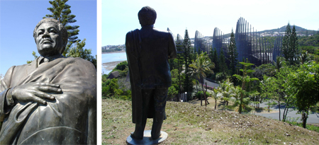 Fig. 3. Jean-Marie Tjibaou statue. Fig. 4. Looking over the CCT from Tjibaou statue.