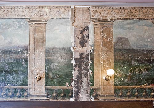 Detail of the vestibule mural of Edinburgh