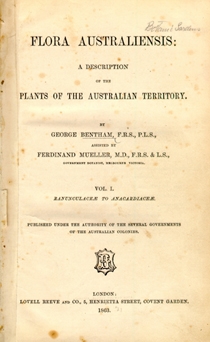Bentham's Flora australiensis book title page