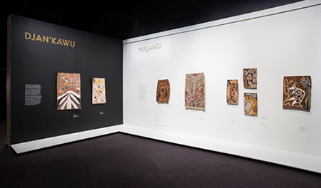 View of the Djan'kawu and Malangi section of the exhibition on show