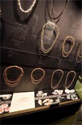 Display of shell necklaces in the ningenneh tunapry exhibition 