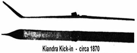 A pair of ‘Kiandra kick-ins’ in the collection of the Holmenkollen Ski Museum, Oslo, Norway