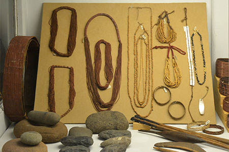 display of necklaces