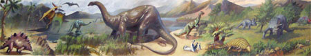 Fig. 3. Don Cowen and Quentin Hole, part of
The Age of Reptiles, 1951, oil on concrete, 15.24 x 0.9m