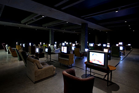 Küba, 2004 by Kutluğ Ataman (born 1961, Istanbul, Turkey) 40-monitor video installation