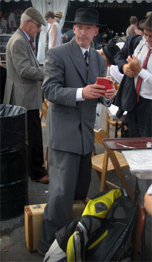Tony the Spiv, the success of whose act depends upon participants recognising what he represents as part of Britain's wartime social history