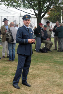 Wartime uniforms — here the authentic look of an RAF flight lieutenant — are among the most popular of clothing styles at Goodwood Revival