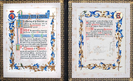 Address presented to Sir Edward Knox, Prince Alfred Hospital Resolutions, 1883
