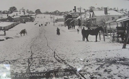 Denison St, Adaminaby, in winter