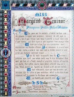 Fig. 3. Address presented to Miss Margaret Trainor, Illuminated by Lewis Stefanoni