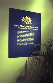 Text panel at Canada exhibition